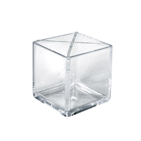 Cube Pencil Holder W/ Divider 5"W x 5"D x 5"H, PK2